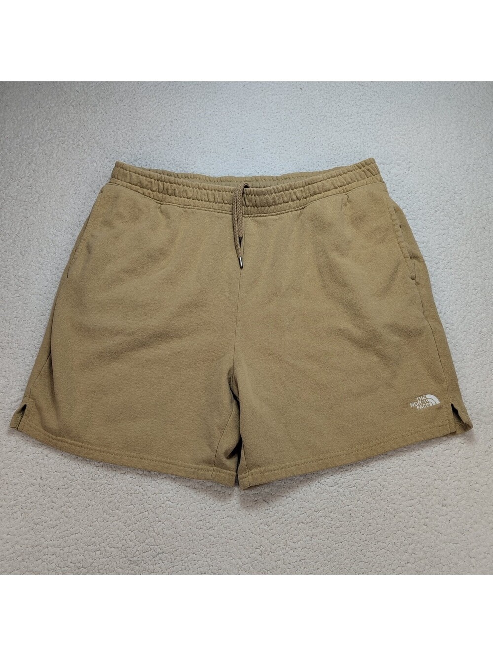 The North Face Fleece Shorts Tan Drawstring Men's XL Lounge Athletic